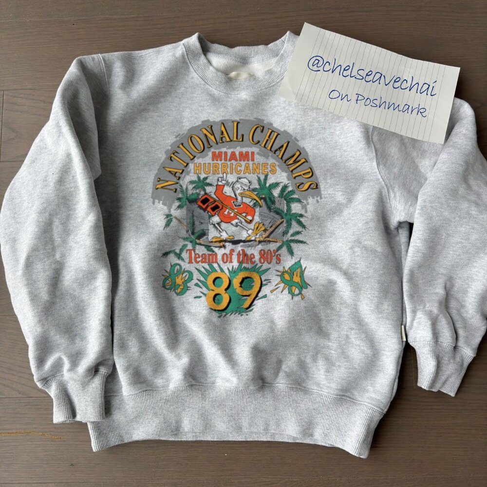 Vintage Miami Hurricanes National Champs Sweatshirt, Retro Football NCAA Shirt